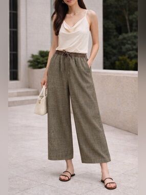 100% Linen Wide Leg Pants - Brand New with Tags